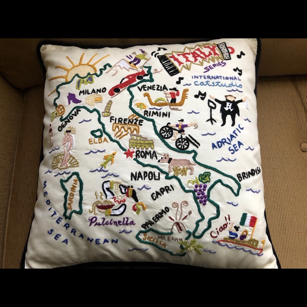 Catstudio Italy embroidered pillow